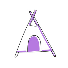 Vector hand drawn icon of pet house. Wigwam for cat or dog, isolated on white background © Sofya