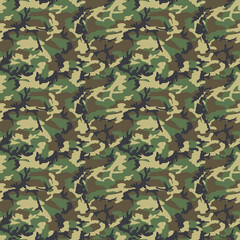 Camouflage seamless pattern. Fabric textile print. Military uniforms. Vector.