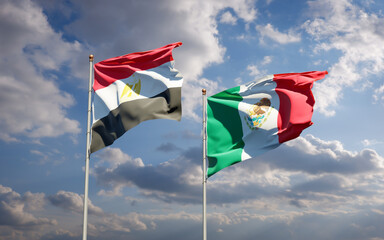 Flags of Egypt and Mexico.