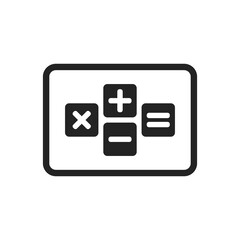 Calculator Flat Icon. Black isolated Editable Vector EPS Symbol Illustration.