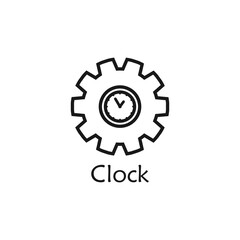Clock, Time Line Icon. Editable Vector EPS Symbol Illustration.