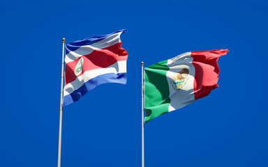Flags of Mexico and Costa Rica.