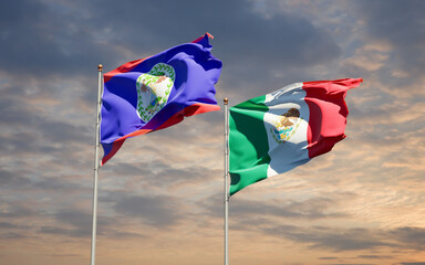 Flags of Mexico and Belieze.