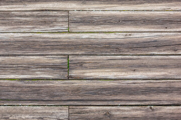 Old wood texture of a walkway above the water.