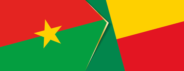 Burkina Faso and Benin flags, two vector flags.