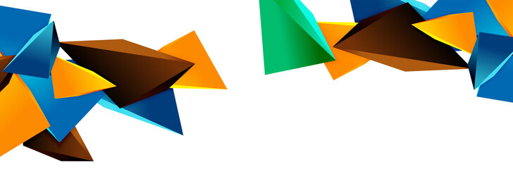 Triangle mosaic abstract background, 3d triangular low poly shapes. Geometric vector illustration for covers, banners, flyers and posters and other