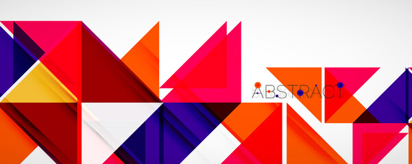 Geometric abstract background. Techno color triangle shapes. Vector illustration for covers, banners, flyers and posters and other designs