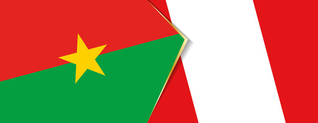 Burkina Faso and Peru flags, two vector flags.