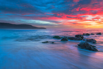 High cloud beautiful sunrise seascape