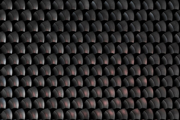 Obraz premium 3D abstract minimalism textures in monochrome style with many shiny silver geometric details, cosmic reflections, chain links, metal grill, corners and squares, fish scales.