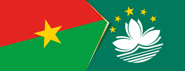 Burkina Faso and Macau flags, two vector flags.