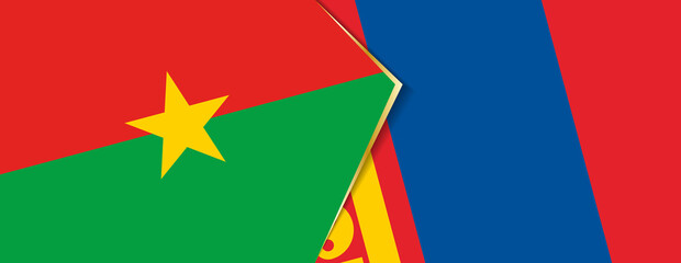 Burkina Faso and Mongolia flags, two vector flags.