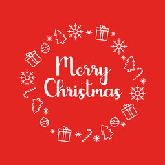 Merry Christmas wreath banner template