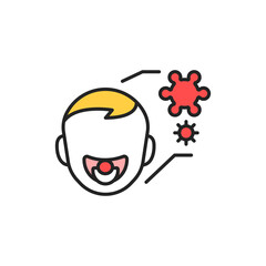 Children colds line color icon. Sign for web page, mobile app