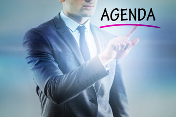 Businessman preparing the agenda for meeting