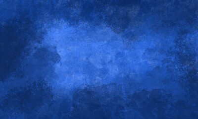 Fototapeta na wymiar Sfondo blu acquerello con trama nuvolosa e grunge marmorizzato, nebbia morbida e illuminazione nebulosa e colori pastello. Banner web lungo. Sbiadito al centro.