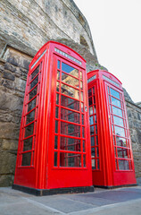 Obraz premium Classic red British telephone box