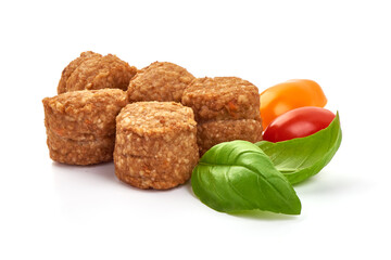 Chicken meatballs, isolated on white background