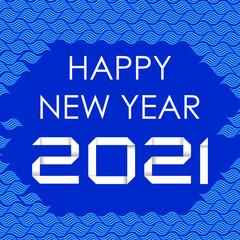 happy new year 2021 red greeting card in paper art banner template. Use for header website, cover, flyer. christmas tree