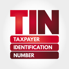 TIN - Taxpayer Identification Number acronym, concept background