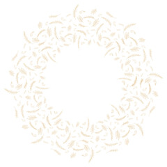 Natural vector frame. Gold nature elements on white background template