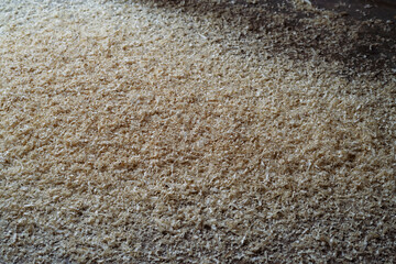 texture of color wood dust sparks over the table