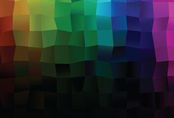 Dark Multicolor, Rainbow vector template with square style.