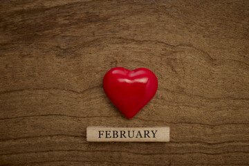 February 14 on wooden cube calendar
