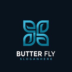 Butterfly Colorful Modern Logo Design Vector Illustration