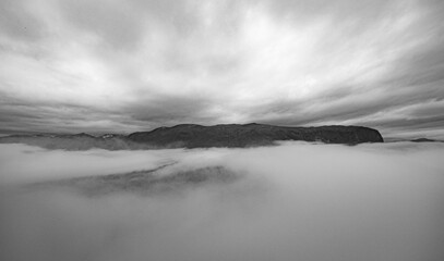 Norway Cloudy Fjords Panorama Landscape