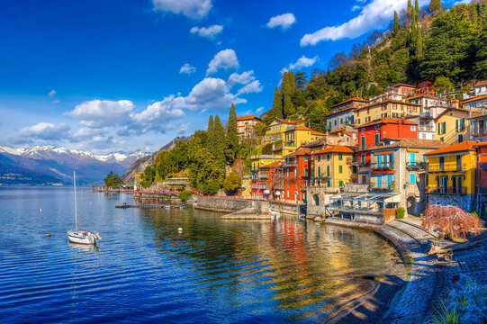 Varenna Town Lakeside View In Italy