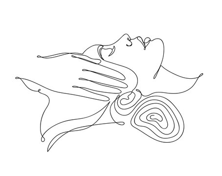 Abstract image in a linear style of a woman.