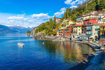 Varenna Town lakeside view in Italy