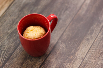 cup of coffee on wood table