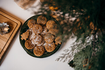 Handmade Christmas Gingerbread Cookies. Healthy food concept