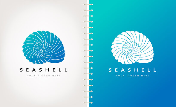 Seashell logo vector. Nature design.