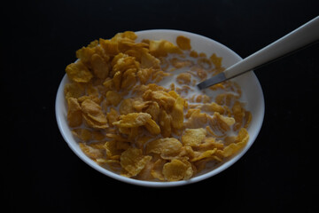 Corn flakes cereal bowl