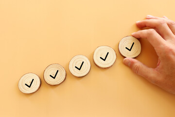 Top view image of check mark concept