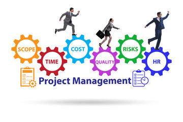 Concept of project management with business people