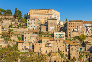 Fototapeta na wymiar Caprarola, Italy - considered among the most beautiful villages in central Italy, Caprarola is an enchanting town located in the province of Viterbo and 50km away from Rome. Here is Villa Farnese