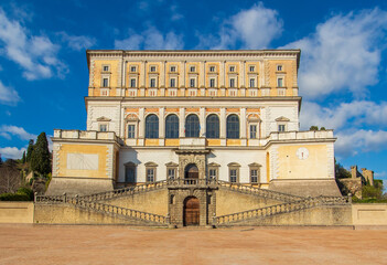 Fototapeta premium Caprarola, Italy - considered among the most beautiful villages in central Italy, Caprarola is an enchanting town located in the province of Viterbo and 50km away from Rome. Here is Villa Farnese