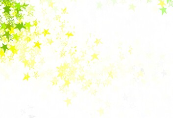 Light Green, Yellow vector background with colored stars.