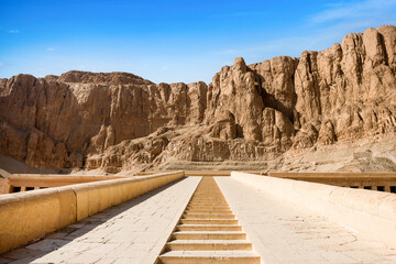 Ancient ruins of Queen Hatshepsut Temple, Luxor, Egypt.