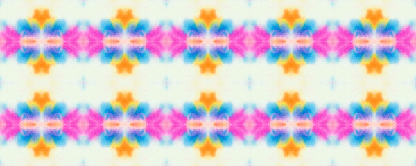 Aztec Ikat Pattern. Blue Vintage Endless Texture. Colorful Tribal Ikat Illustration. Endless Watercolor Batik. Multicolor Lace Ikat. Vintage Geometric Fabric. Exotic African Ornament.