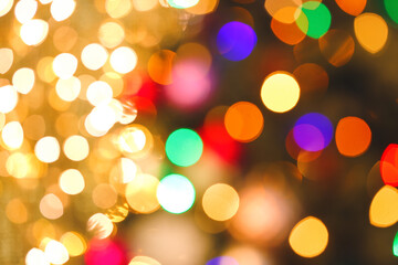 Obraz premium View of blurred Christmas lights