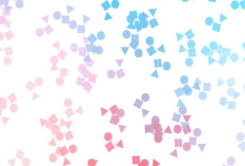 Light Blue, Red vector cover in polygonal style with circles.