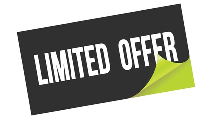 LIMITED  OFFER text on black green sticker stamp.