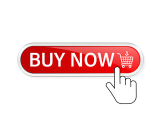 Buy now, great design for any purposes. Illustration, vector. Vector background. Hand click icon.