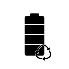 Recycle battery icon for web design isolated on white background