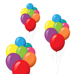 Balloons vector isolated on white background. Balloons in flat style. Useful for party poster, greeting and wedding card. Vector illustration of modern party balloon © Marinko
